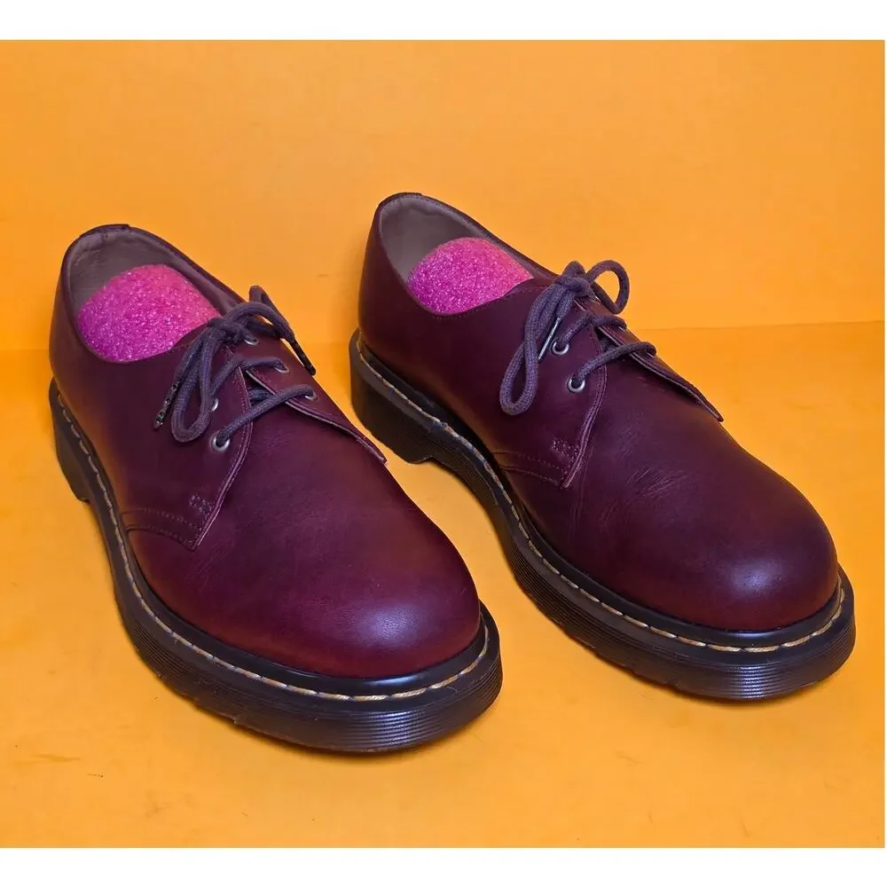 RARE Dr Martens 13377 For Life Oxfords Oxblood Burgundy Leather Men 9 Women 10